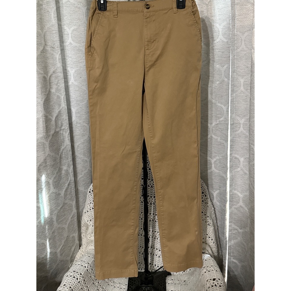 Crown & Ivy Kids Khaki Chino Pants Tan Straight Leg Adjustable Waist Size 18